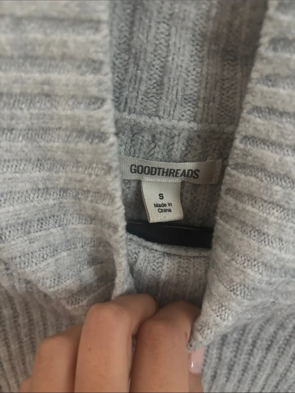 Goodthreads Light Gray Ribbed Turtleneck Sweater - Picture 2 of 2